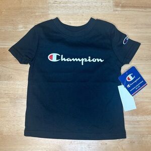 Champion Toddlers Black Logo Tee Sz 2T Athletic Basic NWT Casual Unisex